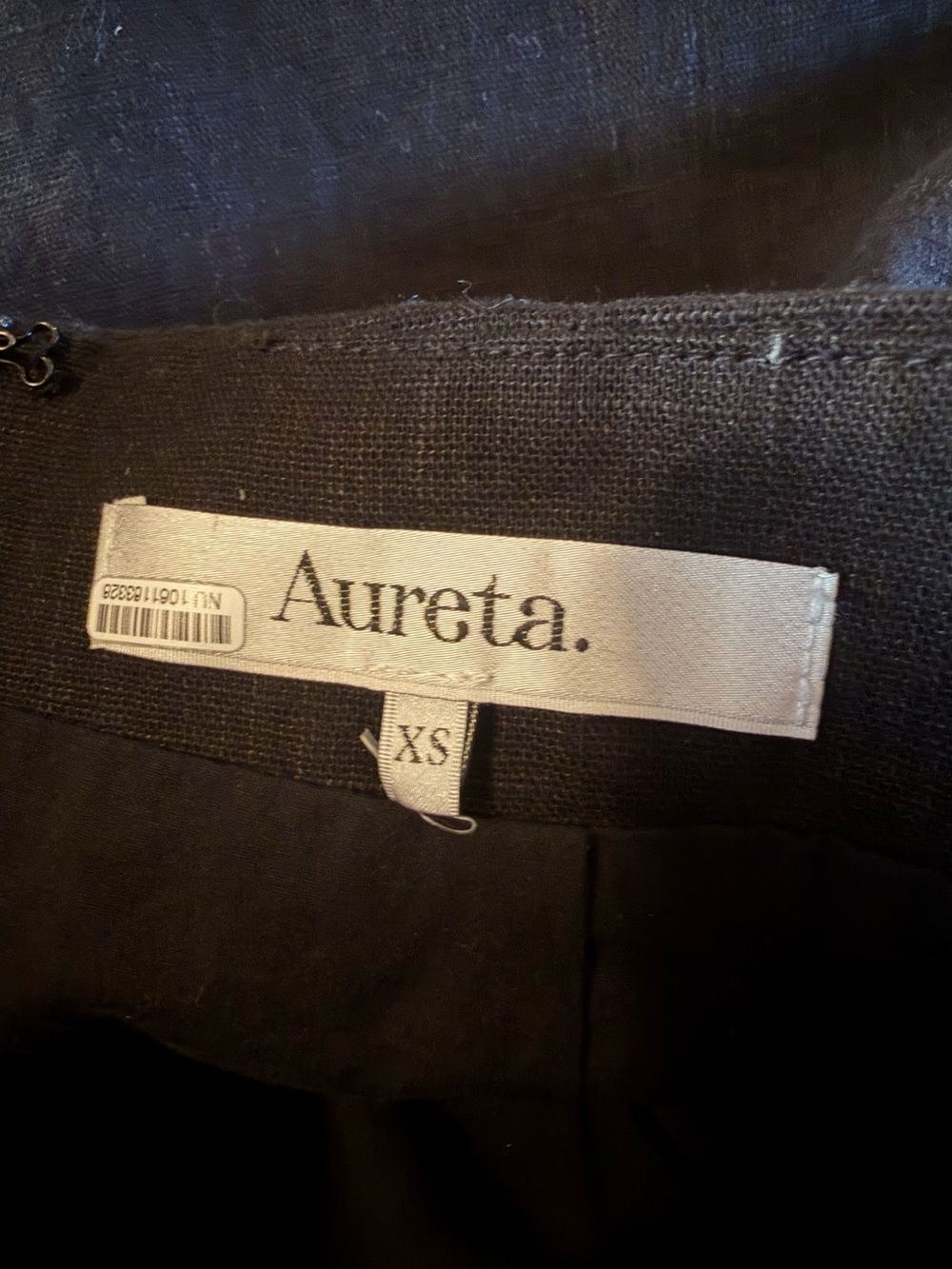 Anthropologie Aureta Linen Lilly Flower Appliqués Corsage Black Mini Skirt XS - Picture 7 of 7